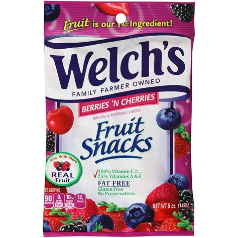 Welchs Fruit Snack, Berry Cherry, 5-Ounce (Pack of 12) - Walmart.com - Walmart.com