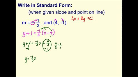 how to write an equation in standard form given one point and slope - Laurene Bible