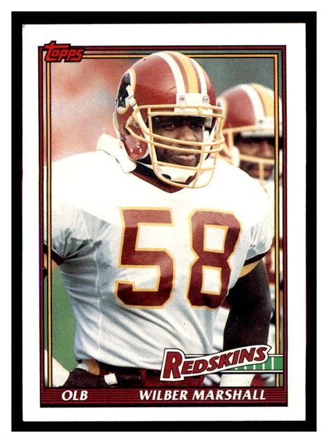 1991 Topps #197 WILBER MARSHALL Washington Redskins ~C5A | eBay