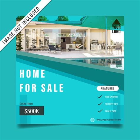 Premium Vector | Vector minimalist real estate flyer or social media banner