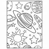 Detailed Space Coloring Page sketch template