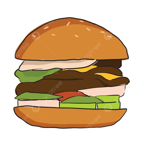 Cucumber Clipart Hd PNG, Hamburger Illustration With Beef Chesse And Cucumber, Hamburger Vector ...