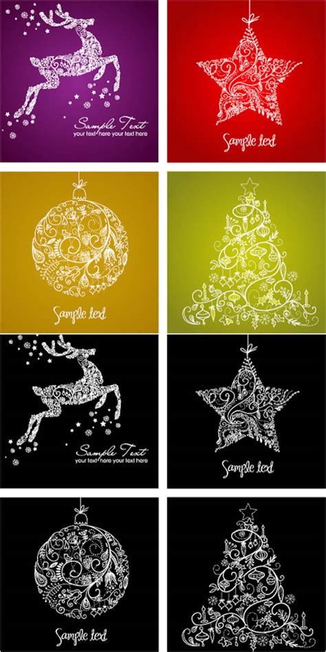 Christmas card set vector | Vector Graphics Blog
