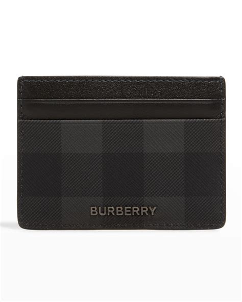 Burberry Men's Vintage Check and Leather Card Case | Neiman Marcus