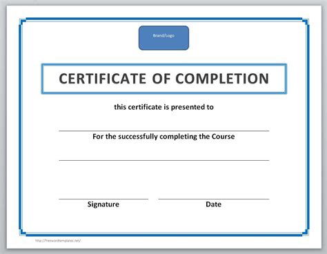 Certificate of completion template free download word - palsvil