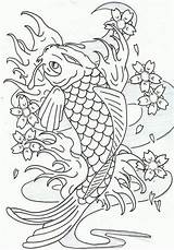 Japanese Koi Coloring Pages sketch template