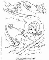 Winter Downhill Skiing Coloring  Kids Outdoor Activities sketch template