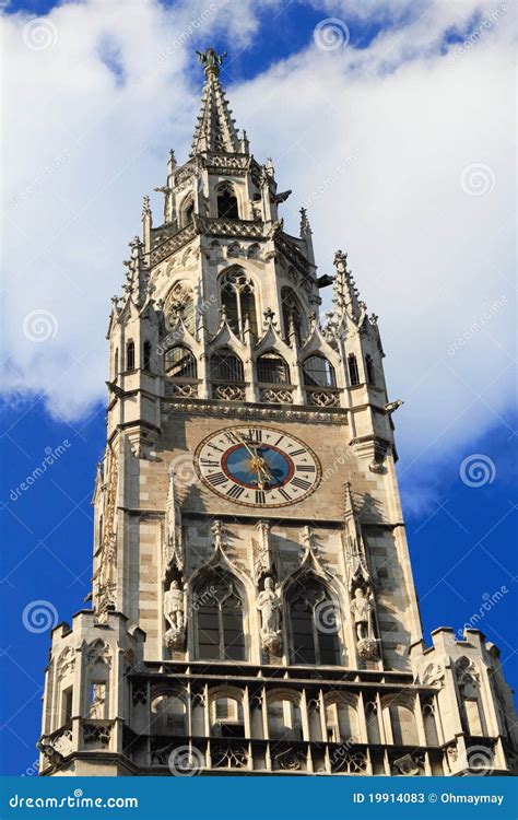 Rathaus in Munich stock image. Image of clock, gothic - 19914083