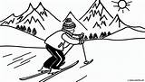 Coloring Page Of skiing In The Mountains Download Or Print For Free sketch template