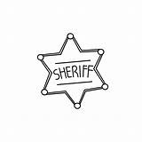 Sheriff Badge Coloring Crafts Cowboy Pages Western Preschool Star Theme  sketch template
