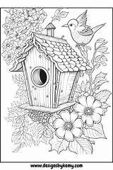 Beautiful Birdhouses Coloring Pages sketch template
