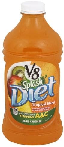 V8 Diet, Tropical Blend Juice Beverage - 64 oz, Nutrition Information | Innit