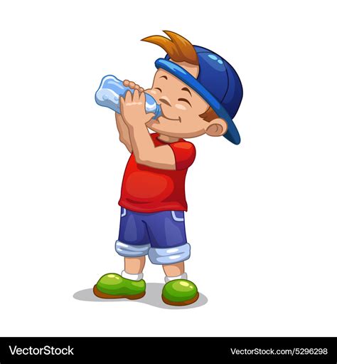 Kid Drinking Water Clipart