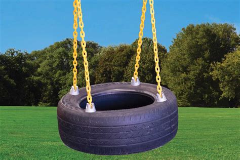 4-Chain Rubber Tire Swing for Backyard Playsets