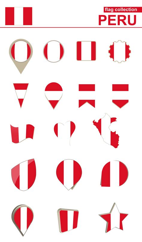 Peru Flag Collection. Big set for design. 45838205 Vector Art at Vecteezy