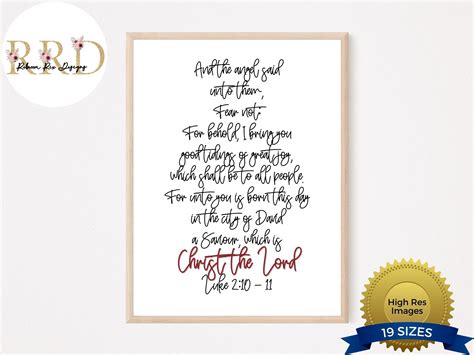 Luke 2 Printable Luke 2 10,11 Christian Christmas Wall Art Religious ...