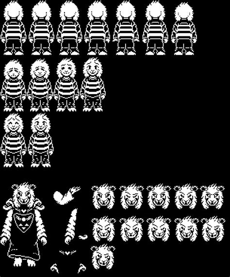 Canon Sized Asriel Dreemur Spritesheet by Helyflower on DeviantArt