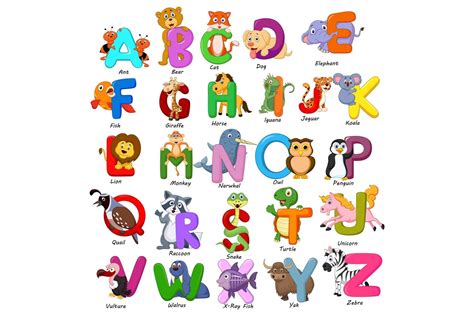 Spanish Animal Alphabet Vector | Pre-designed Photoshop C90