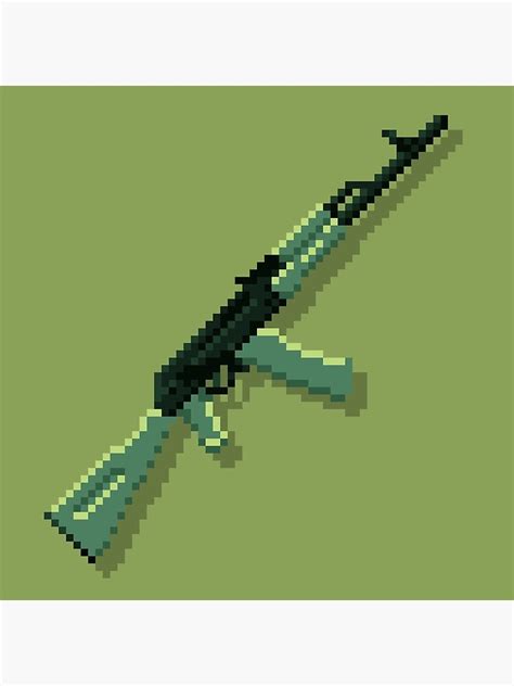 Lámina fotográfica «AK-74 5.45x39 Pixel Art en la paleta Retro Army» de pixelbrian | Redbubble