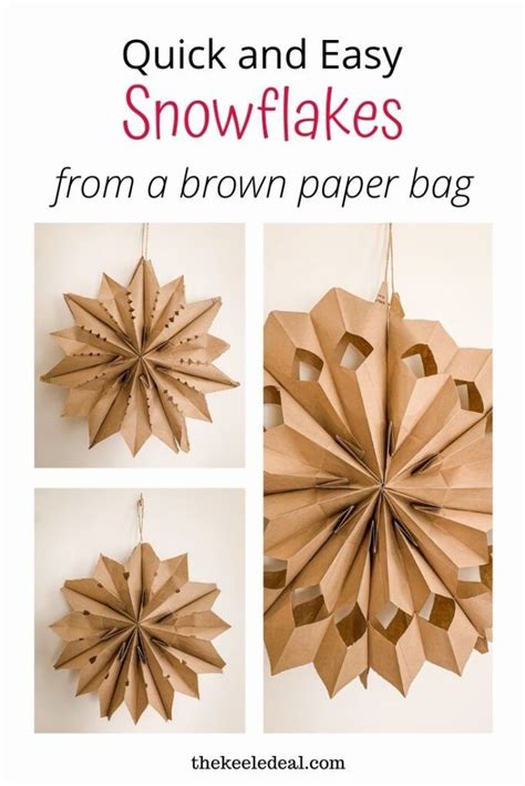 How to Make Brown Paper Bag Snowflakes (Cheap and Easy) - The Keele Deal | Paper bag crafts ...