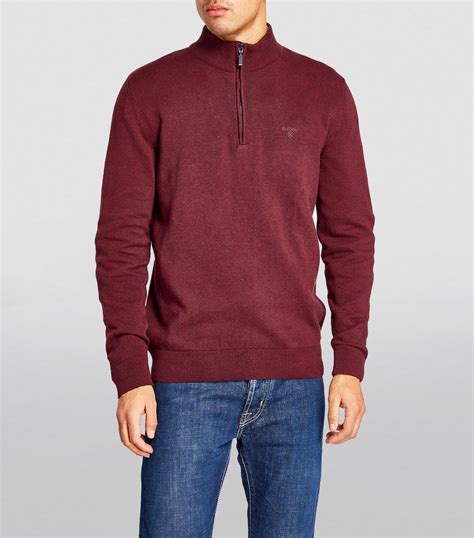 Mens Barbour burgundy Avoch Half-Zip Sweater | Harrods # {CountryCode}