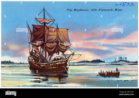 The Mayflower, 1620, Plymouth, Mass. , Sailing ships, Mayflower Ship ...