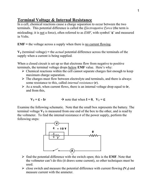 Internal Resistance Notes