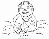 Smiling Child Coloring Page For Kids  Free Babies Printable sketch template