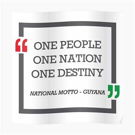 "Guyana National Motto" Poster for Sale by identiti | Redbubble