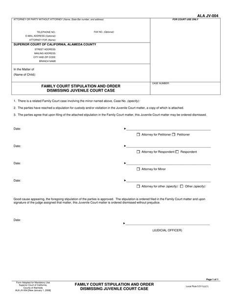 Form ALA JV-004 - Fill Out, Sign Online and Download Printable PDF, County of Alameda ...