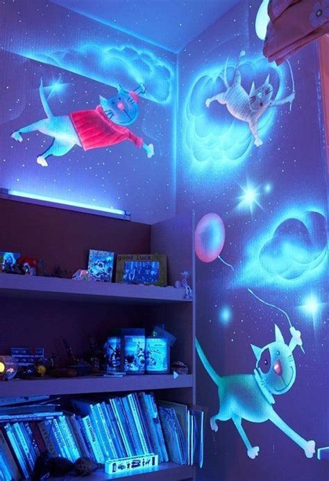 How to DIY Glow In The Dark Paint Wall Murals | Wall murals painted, Scandinavian design bedroom ...