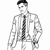 Handsome Men Coloring Pages · Creative Fabrica sketch template