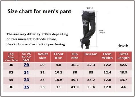 mens pants size chart - Google Search | Mens pants size chart, Mens leather pants, Men pants pattern