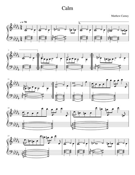 Calm Sheet music for Piano (Solo) Easy | Musescore.com