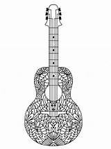 Guitar coloring pages For Adults sketch template