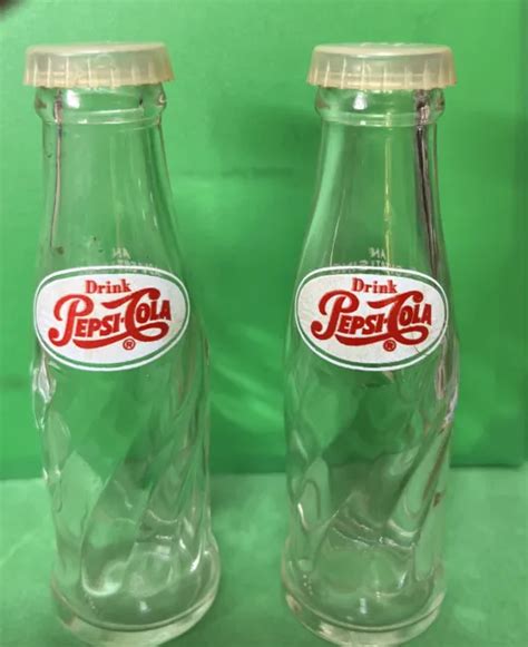 VINTAGE PEPSI COLA Swirled Glass Salt and Pepper Shakers $15.00 - PicClick