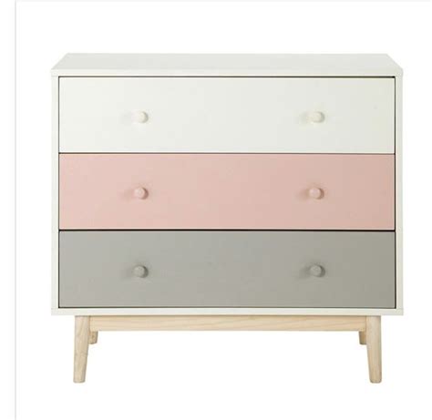 To paint bedroom drawers? White, pink and grey drawers from Maison du Monde Teen Furniture ...