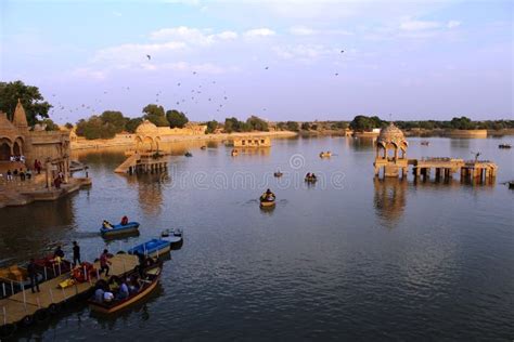 Gadisar Lake Also Called Gadaria Lake in Jaisalmer District, Rajasthan, India Editorial Photo ...