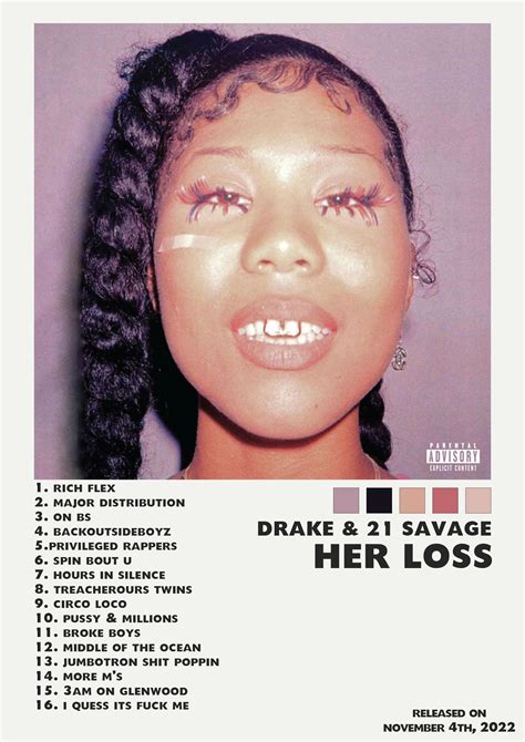 Her Loss - Drake & 21 Savage Poster | Music poster ideas, Rap album covers, Music album art