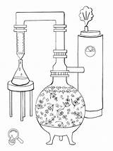 Science For Kids Distillation Coloring Page PDF  sketch template