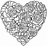 Heart Made Of Rose coloring Page  Download Print Or Color Online For Free sketch template