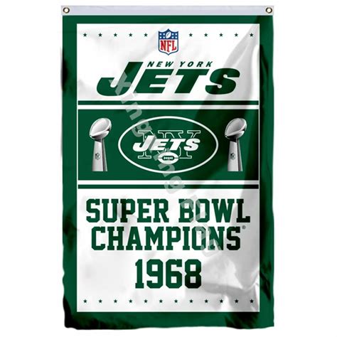 New York Jets Super Bowl Champions Flag 3ft x 5ft Polyester NFL Banner ...