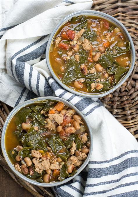 Collard Green and Black Eyed Pea Soup (Instant Pot)