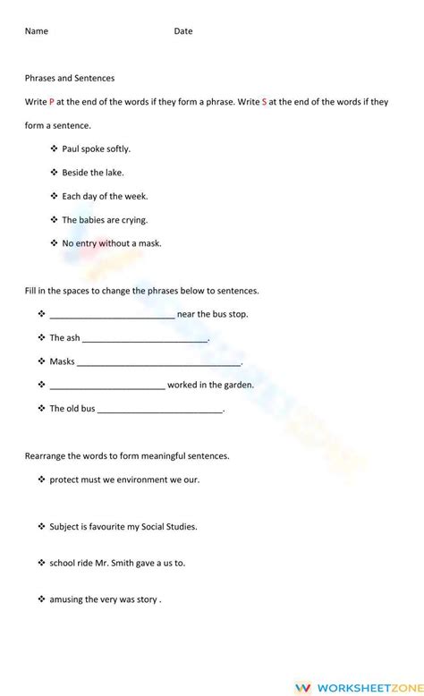 Free phrases worksheet, Download Free phrases worksheet png images, Free Worksheets on Clipart ...