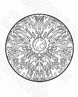 Detailed Eyeball Coloring Page Optical Art Design Mandala  Etsy sketch template