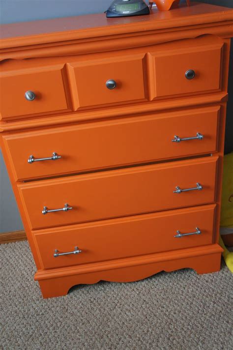 My orange dresser makeover! | Orange dresser, Orange painted furniture, Wardrobe furniture