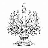 Download Black And White Candelabra Drawing For Coloring Pages  sketch template