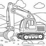 Backhoe Coloring Pages sketch template