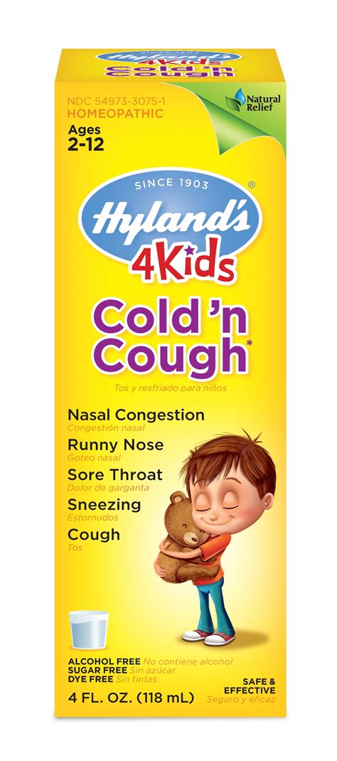 Hyland's 4 Kids Cold and Cough Relief Liquid, Natural Relief of Common Cold Symptoms, 4 Ounces ...