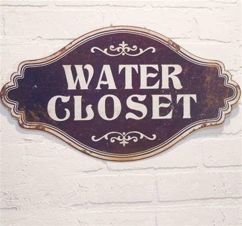 Metal Water Closet Sign | Vintage Bathroom Sign | Metal Sign | Water Closet Sign | Water closet ...